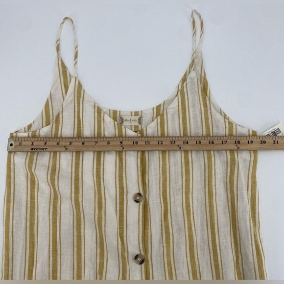 Altar'd State Linen Yellow Striped Button Front Sundress - M - Picture 7 of 10